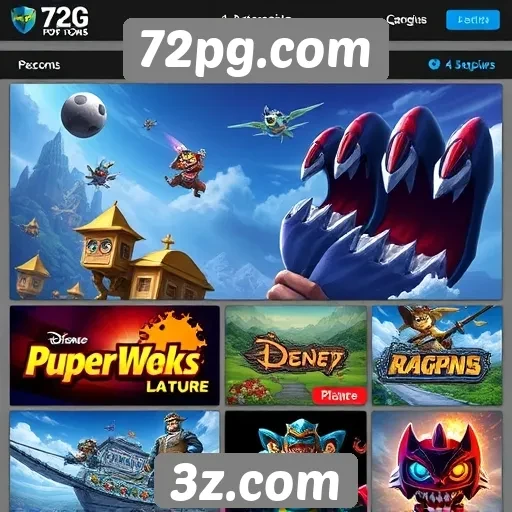 Exploração das principais categorias de jogos no 72pg.com